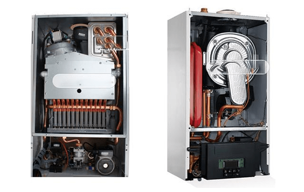 the inner structure comparison of boiler with secondary heat exchange and fully premixed wall-hung boiler